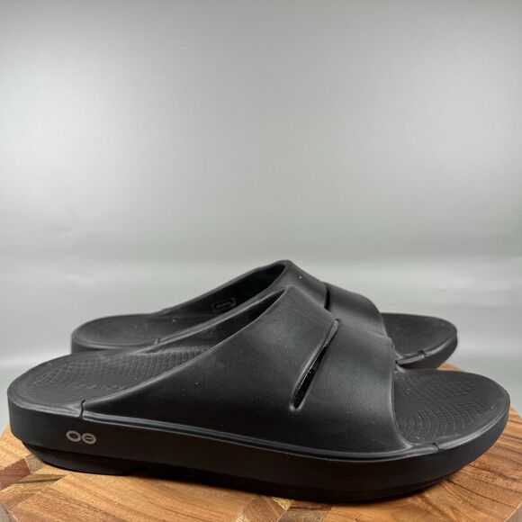 OOFOS OOAHH Slide Recovery Sandals Black Mens 11 Womens 13 - Picture 1 of 6